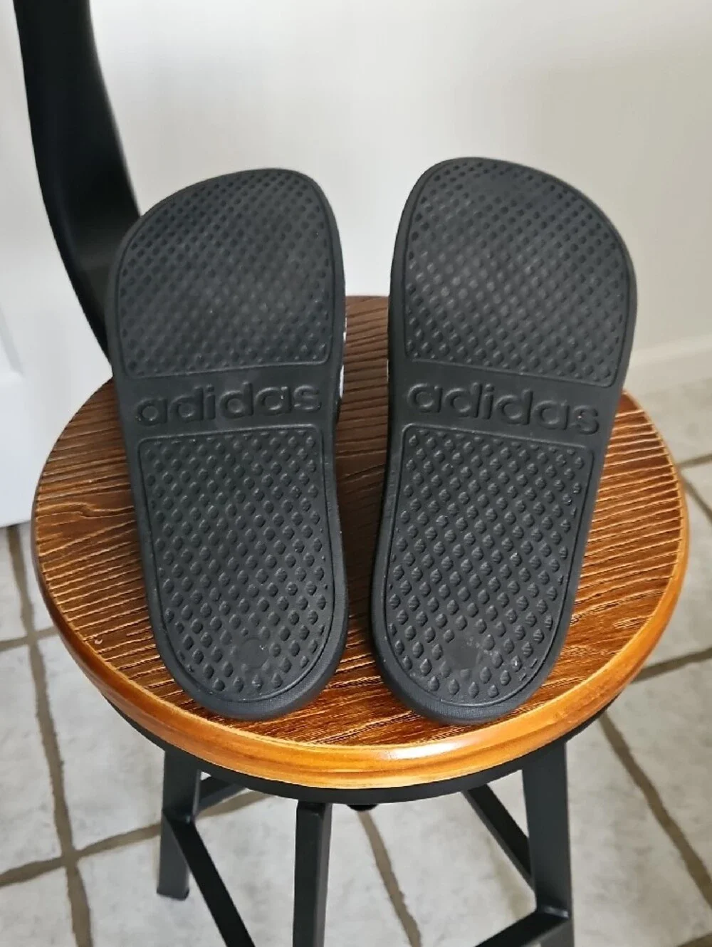Adidas Black and White Slides